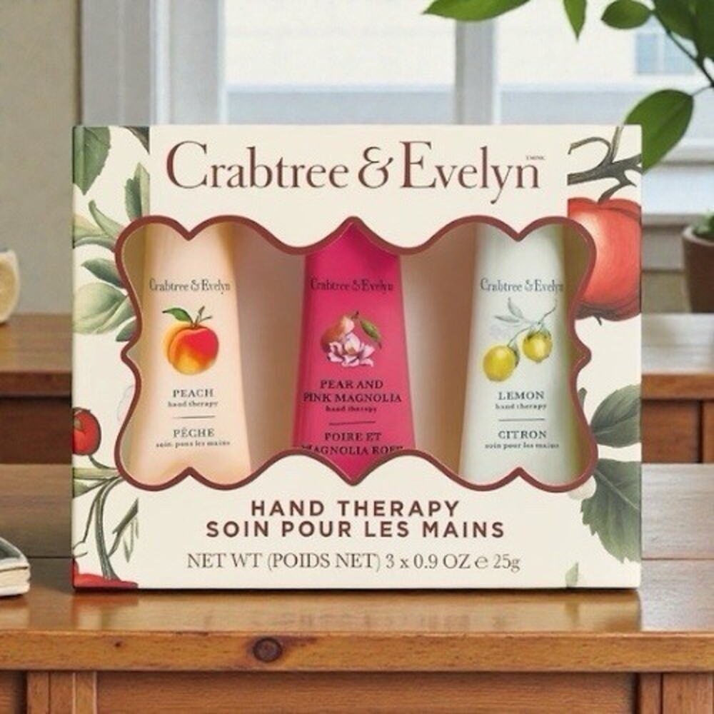 Crabtree & Evelyn Hand Therapy Set (Peach, Pear & Pink Magnolia, Lemon) .9oz EA